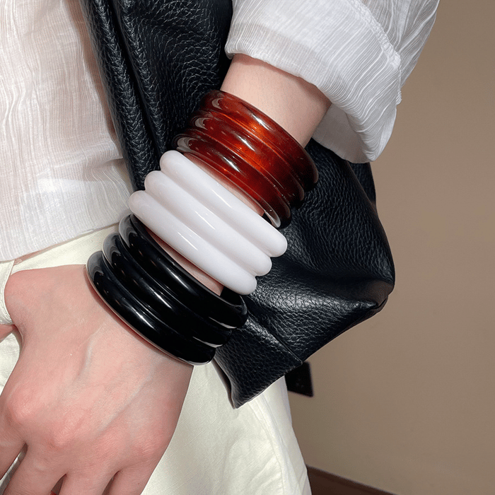 1 Piece Irregular Shape Solid Color Resin Cuff Bracelet h5Picture4
