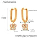 Q062-Golden Butterfly Zircon U-Shaped Earrings