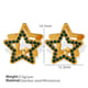 EH682 Green Diamond Star Shape Gold Clip Earrings Picture14