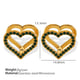 EH686 Green Diamond Heart Shape Gold Clip Earrings Picture6