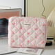 Kosmetiktasche mit Schleife, Pink, kariert, mittelgroß Bild7