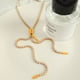 XL173 zircon gold necklace