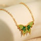 XL337GNG Green Drop Oil Gold Necklace