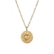 Three-dimensional sun pendant necklace with twelve zodiac signs