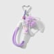 1 purple fur ball bow keychain Picture3