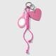 1 rose red heart mirror keychain Picture3