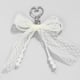 Beige lace imitation pearl keychain 1