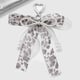 1 Grey Leopard Print Imitation Pearl Bow Keychain