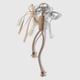 1 white imitation pearl leather bow heart keychain