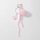 1 pink fur ball bow spoon keychain Picture2