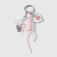 1 pink bow peach heart keychain Picture2