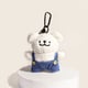 White Harness Puppy--Black Rope