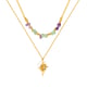 GX2331-Collar de acero dorado 