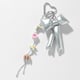 1 Silver Leather Bow Keychain