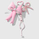 1 pink pearl twist stick bow keychain