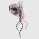 1 purple leopard print fur ball keychain