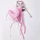 1 pink leather heart keychain