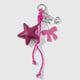 1 porte-clés étoile en cuir rouge rose Image3