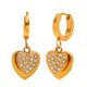 Zirkon Herz Ohrringe-Gold 