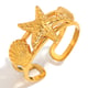 Starfish Shell Open Ring-Gold