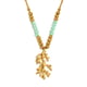 Tree Fork Bead Natural Stone Necklace - Gold
