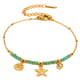 Beaded Natural Stone Starfish Bracelet-Gold