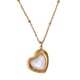 XL445WEG white shell gold necklace