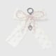 1 pink beaded bow keychain