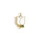 Oil dripping flower pendant-gold and white Picture5