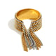 Offener Ring mit runder Perlenquaste - Zwei Farben Bild4