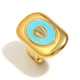Öltropfende Muschel, quadratischer offener Ring, Gold