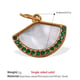 PJ338GNG Green Diamond White Shell Gold Pendant Picture14