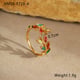 NMSR-F728-4 Colored Leaf Ring/One Size Picture3