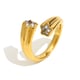 Offener Ring mit fünfzackigem Stern und Zirkonia – Gold 