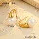 NMSE-F113-3 Gold round bead earrings Picture13