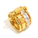 Multi-layered zircon ring-gold/number 6