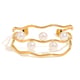 Pulsera de tres capas con perlas de imitación - oro 