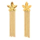 Flower Pearl Tassel Earrings-Gold