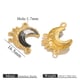 Golden double hole moon-black+white Picture2