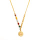 Collier pendentif soleil en pierre naturelle - Or