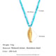 Natural Stone Salmon Pendant Necklace - Gold Picture3