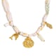Collier pendentif ruban et coquillage fossile - Or et blanc Image6