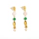 Boucles d'oreilles pompon poisson perle - or