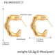 F419-Gold Geometric Pearl Earrings