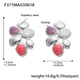 F371-Steel Colorful Red, White and Purple Earrings Picture2