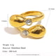 Snake Head Zircon Open Ring-Gold Picture2