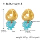 F1487-Golden Blue Stone Earrings Picture8
