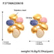 F371-Golden colorful pink, white and blue earrings Picture3