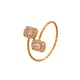 A762-Gold 5A zircon rectangular ring/No.7