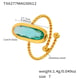 TXA277-Golden Light Green Glass Stone Ring/No.7 Picture6